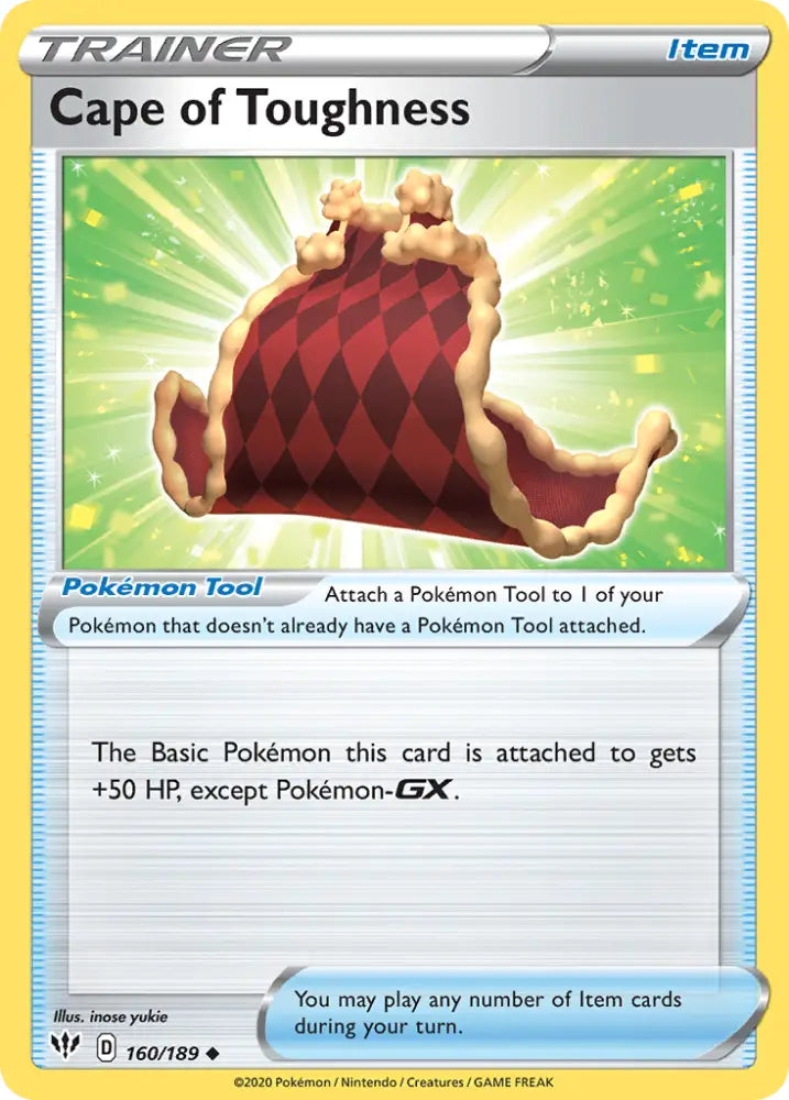 Cape of Toughness (160/189) [Sword & Shield: Darkness Ablaze] - Pokemon Single