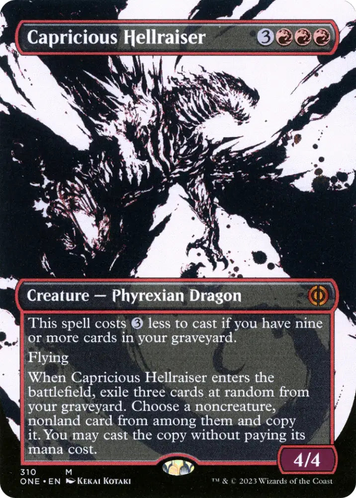 Capricious Hellraiser (Borderless Ichor) [Phyrexia: All Will Be One] - MTG Single