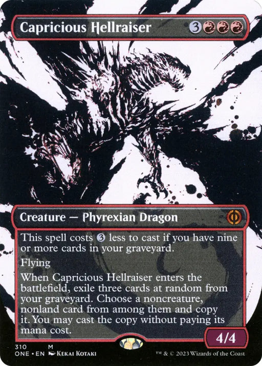 Capricious Hellraiser (Borderless Ichor) [Phyrexia: All Will Be One] - MTG Single