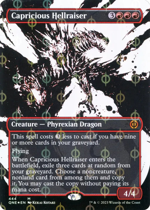 Capricious Hellraiser (Borderless Ichor Step-and-Compleat Foil) [Phyrexia: All Will Be One] - MTG Single