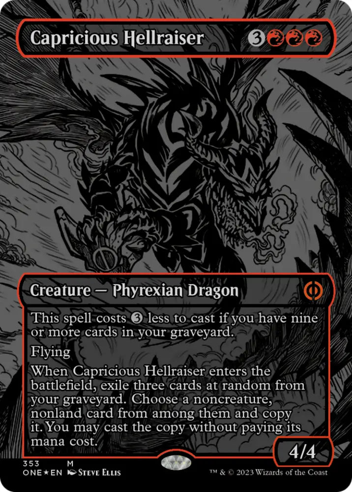 Capricious Hellraiser (Oil Slick Raised Foil) [Phyrexia: All Will Be One] - MTG Single