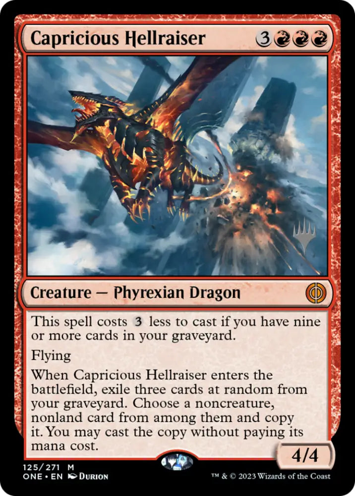 Capricious Hellraiser (Promo Pack) [Phyrexia: All Will Be One Promos] - MTG Single