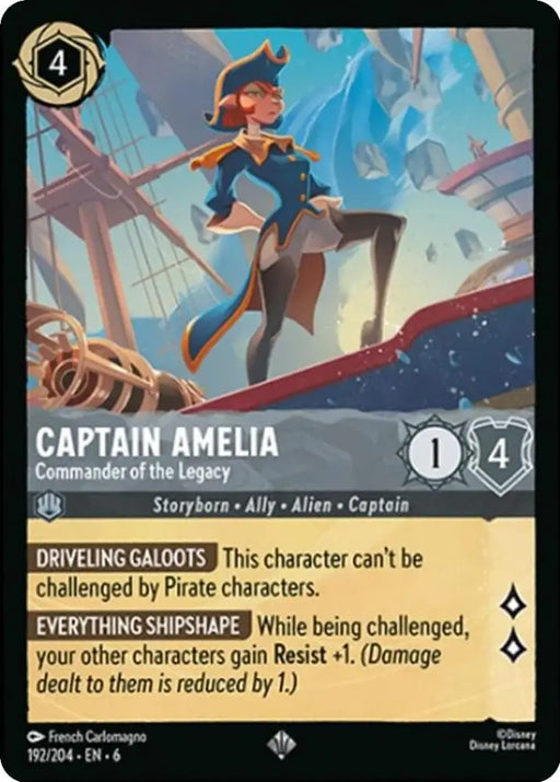 Captain Amelia - Commander of the Legacy (192/204) [Azurite Sea] - Lorcana Single