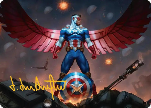 Captain America, Wings of Freedom Art Card (2/45) (Gold-Stamped Signature) [Marvel Super Heroes Art Series]