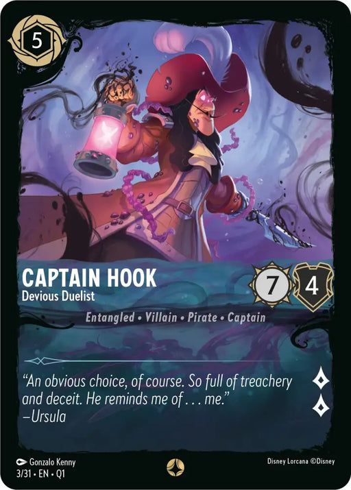 Captain Hook - Devious Duelist (3/31) [Illumineer’s Quest: Deep Trouble] - Lorcana Single