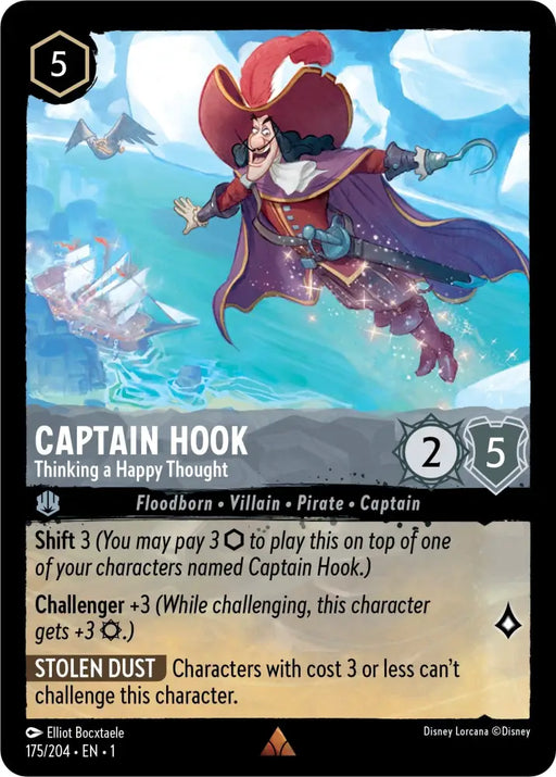 Captain Hook - Thinking a Happy Thought (175/204) [The First Chapter] - Lorcana Single
