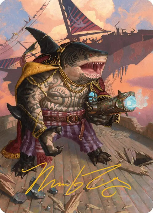 Captain Howler Sea Scourge Art Card (4/54) (Gold-Stamped Signature) [Aetherdrift Art Series] - MTG Single