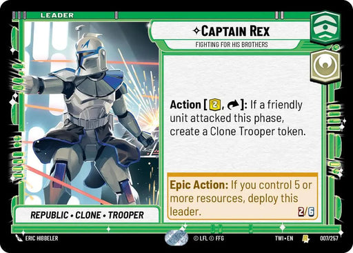 Captain Rex - Fighting For His Brothers (007/257) [Twilight of the Republic] - Star Wars: Unlimited Single