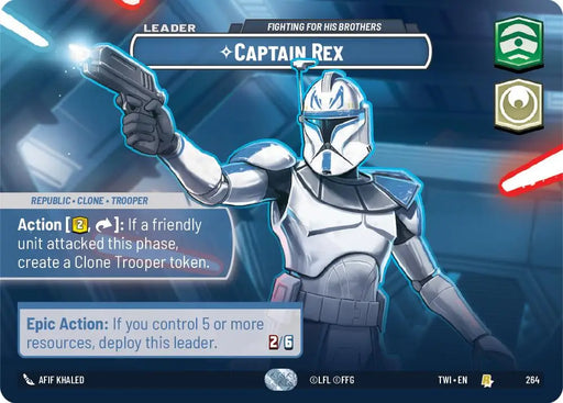 Captain Rex - Fighting For His Brothers (Showcase) (264) [Twilight of the Republic] - Star Wars: Unlimited Single