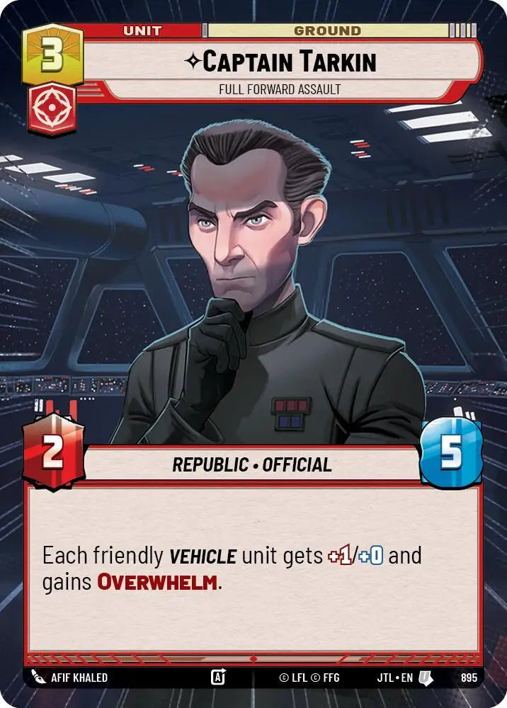 Captain Tarkin - Full Forward Assault (Hyperspace Foil) (895) [Jump to Lightspeed] - Star Wars: Unlimited Single