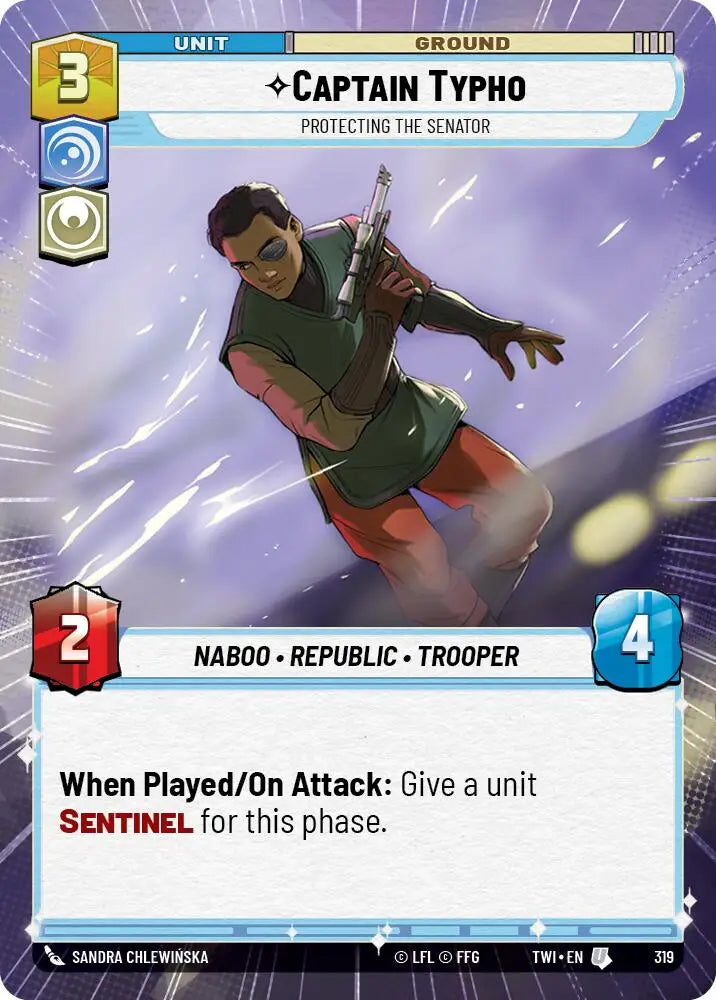 Captain Typho - Protecting the Senator (Hyperspace) (319) [Twilight of the Republic] - Star Wars: Unlimited Single