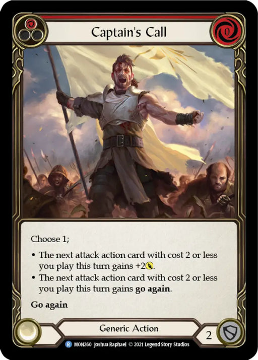 Captain’s Call (Red) [Monarch 1st Edition] 1st Edition Rainbow Foil - Flesh And Blood Single