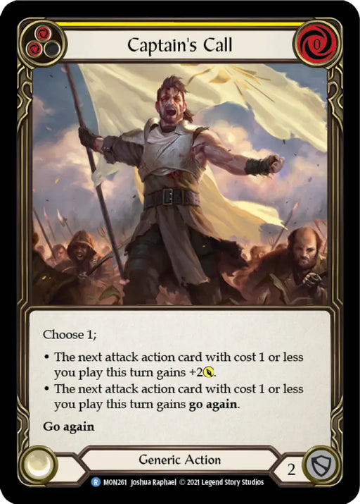 Captain’s Call (Yellow) [Monarch 1st Edition] 1st Edition Rainbow Foil - Flesh And Blood Single