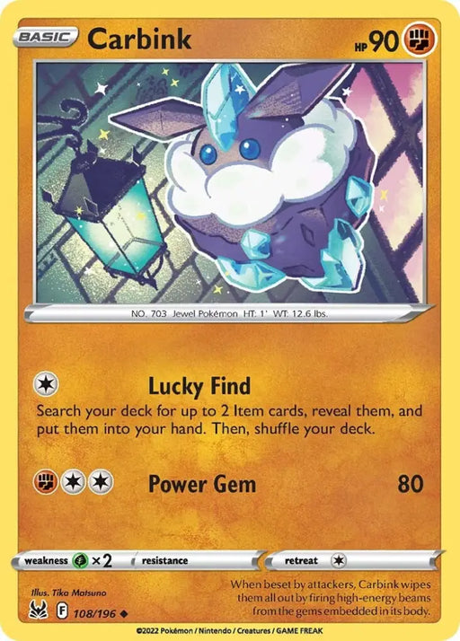 Carbink (108/196) [Sword & Shield: Lost Origin] - Pokemon Single