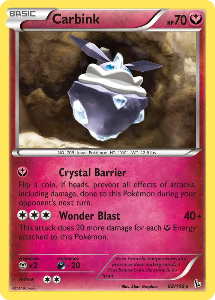 Carbink (68/106) (Theme Deck Exclusive) [XY: Flashfire] - Pokemon Single