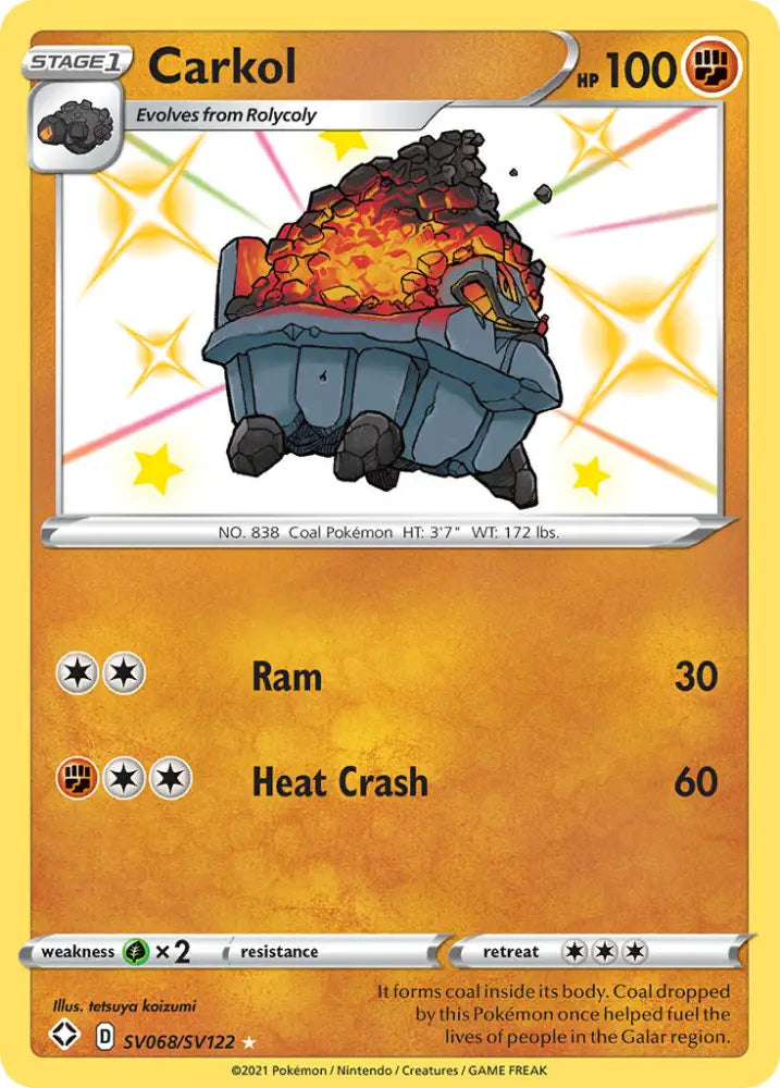 Carkol (SV068/SV122) [Sword & Shield: Shining Fates] - Pokemon Single