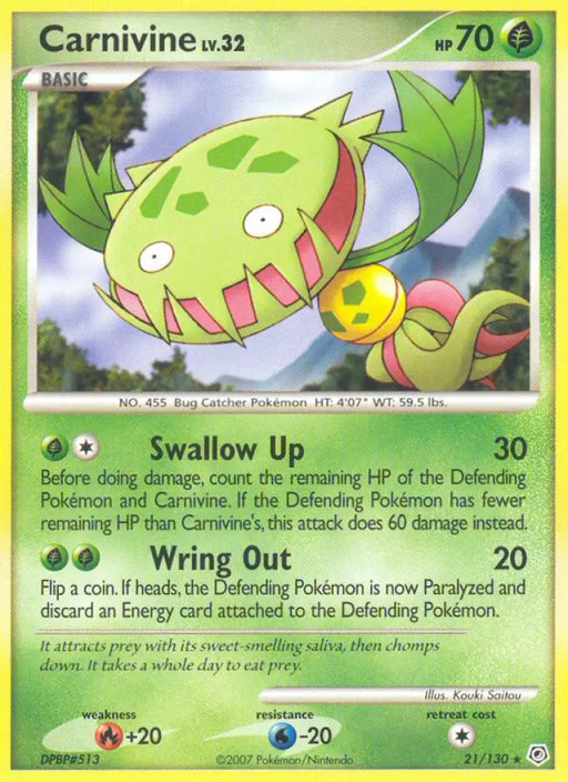 Carnivine (21/130) [Diamond & Pearl: Base Set] - Pokemon Single