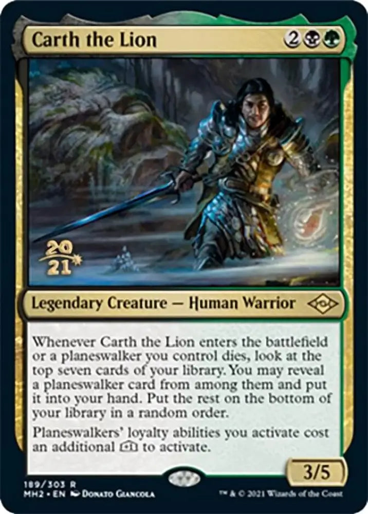 Carth the Lion [Modern Horizons 2 Prerelease Promos] - MTG Single