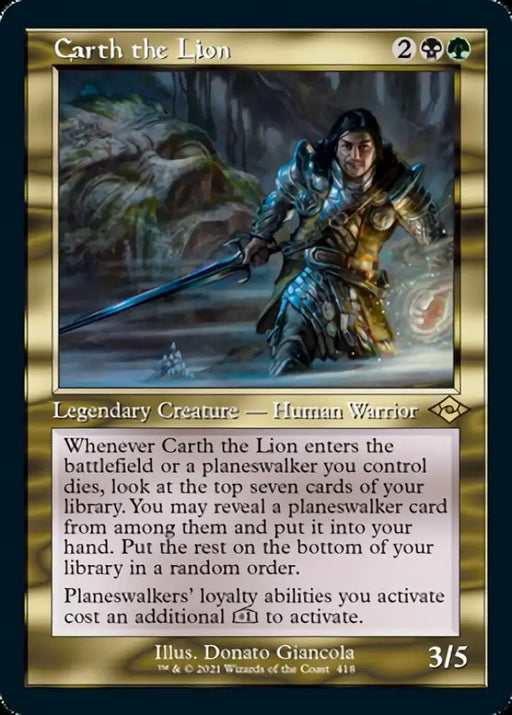 Carth the Lion (Retro Foil Etched) [Modern Horizons 2] - MTG Single