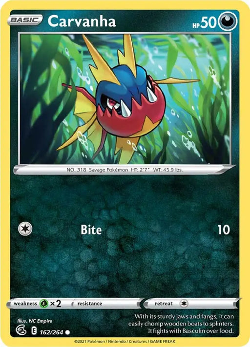 Carvanha (162/264) [Sword & Shield: Fusion Strike] - Pokemon Single