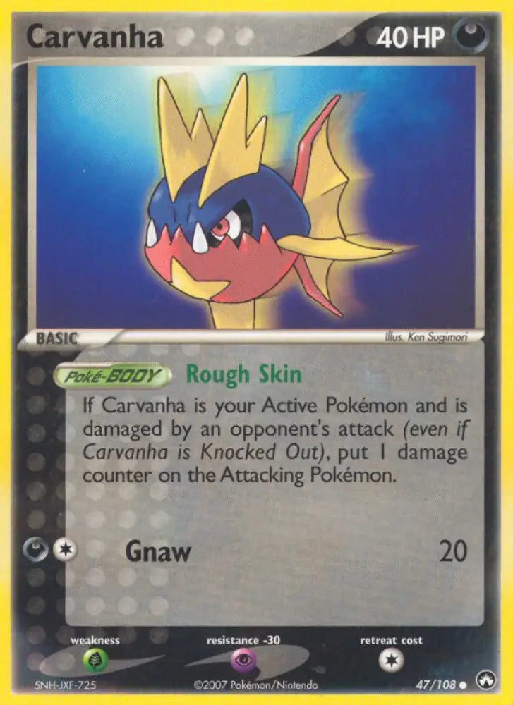 Carvanha (47/108) [EX: Power Keepers] - Pokemon Single