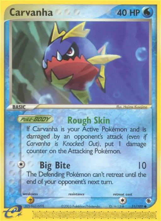 Carvanha (51/109) [EX: Ruby & Sapphire] - Pokemon Single
