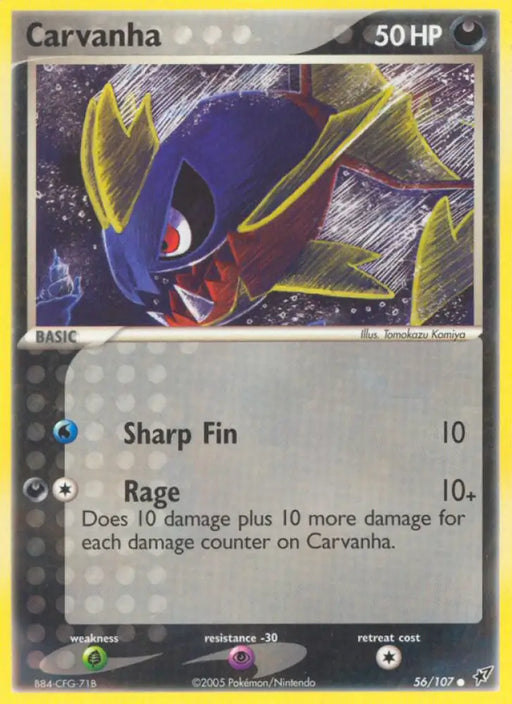 Carvanha (56/107) [EX: Deoxys] - Pokemon Single