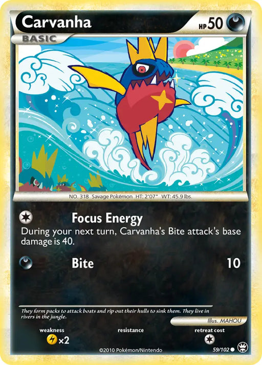 Carvanha (59/102) [HeartGold & SoulSilver: Triumphant] - Pokemon Single