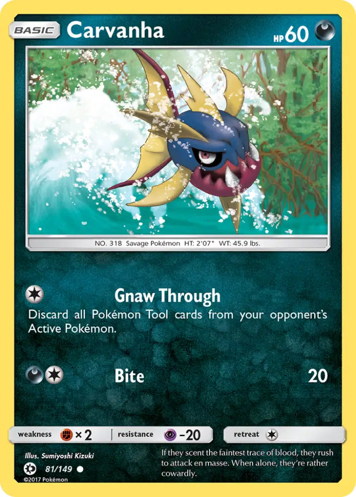 Carvanha (81/149) [Sun & Moon: Base Set] - Pokemon Single