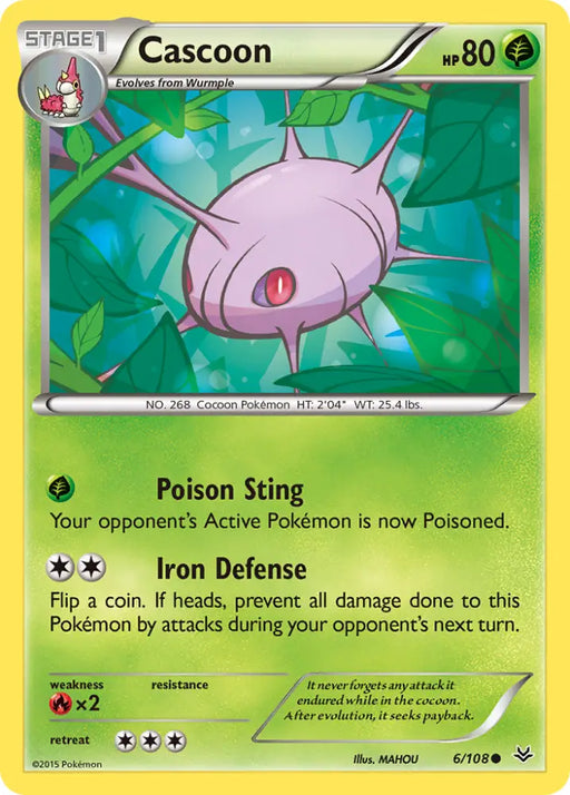 Cascoon (6/108) [XY: Roaring Skies] - Pokemon Single