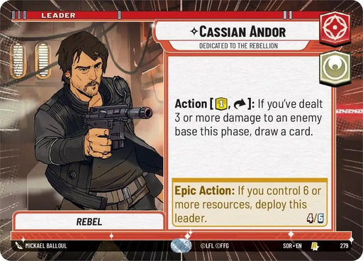 Cassian Andor - Dedicated to the Rebellion (Hyperspace) (279) [Spark of Rebellion] - Star Wars: Unlimited Single
