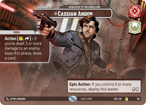 Cassian Andor - Dedicated to the Rebellion (Showcase) (263) [Spark of Rebellion] - Star Wars: Unlimited Single