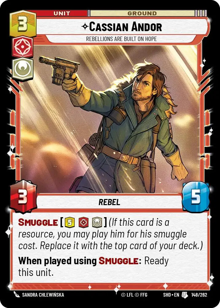 Cassian Andor - Rebellions Are Built On Hope (148/262) [Shadows of the Galaxy] - Star Wars: Unlimited Single