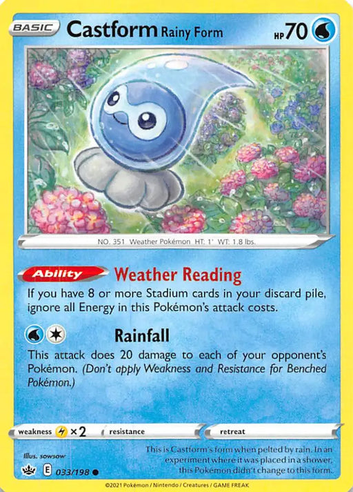 Castform Rainy Form (033/198) [Sword & Shield: Chilling Reign] - Pokemon Single
