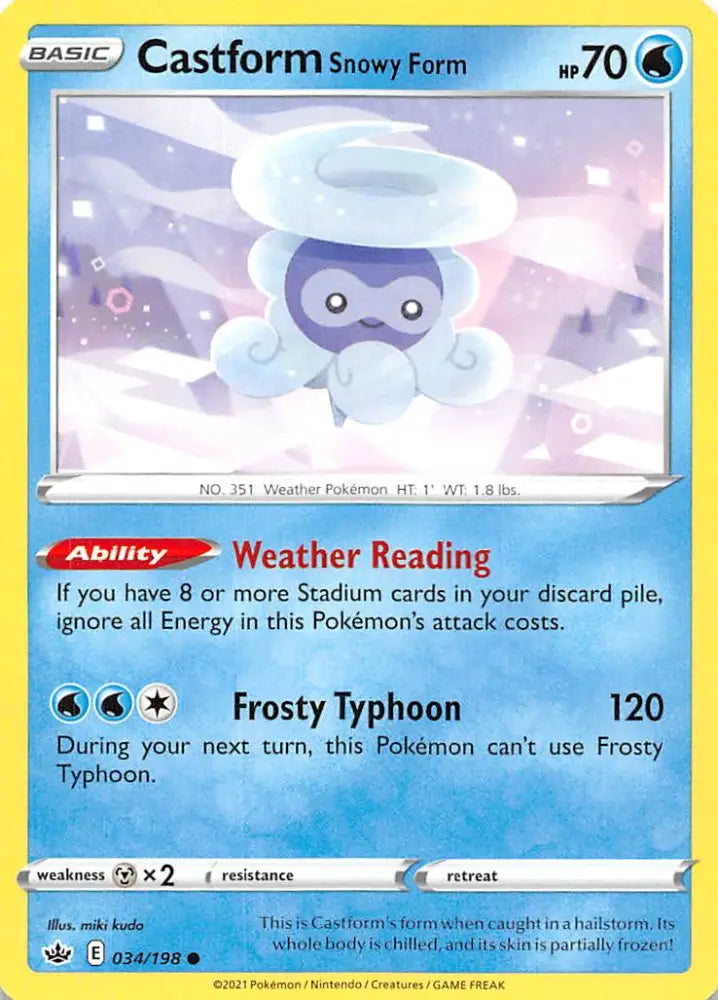 Castform Snowy Form (034/198) [Sword & Shield: Chilling Reign] - Pokemon Single