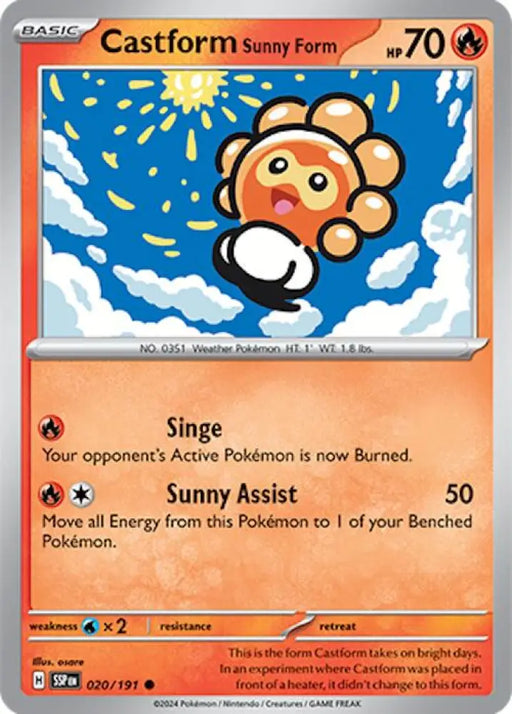Castform Sunny Form (020/191) [Scarlet & Violet: Surging Sparks] - Pokemon Single