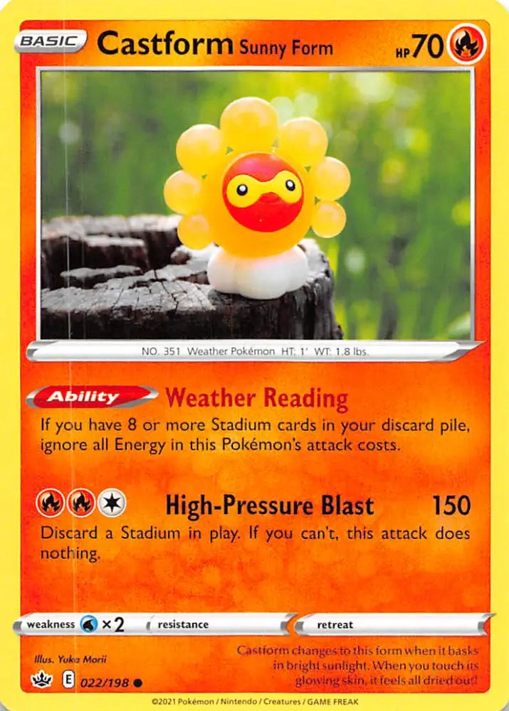 Castform Sunny Form (022/198) [Sword & Shield: Chilling Reign] - Pokemon Single