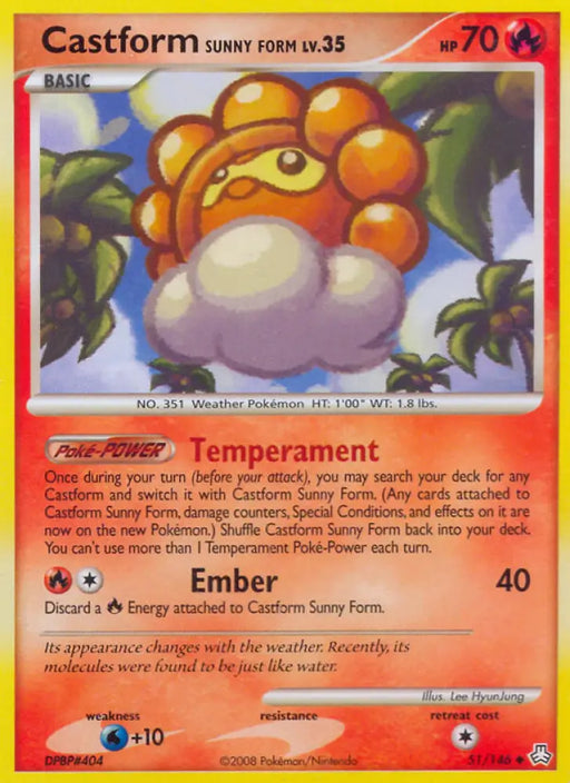 Castform Sunny Form (51/146) [Diamond & Pearl: Legends Awakened] - Pokemon Single