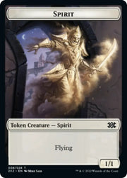 Cat Dragon // Spirit (008) Double-Sided Token [Double Masters 2022 Tokens] - MTG Single