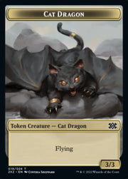 Cat Dragon // Vampire Double-Sided Token [Double Masters 2022 Tokens] - MTG Single