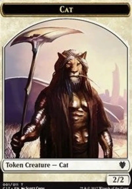 Cat // Cat Warrior Double-Sided Token [Commander 2017 Tokens] - MTG Single