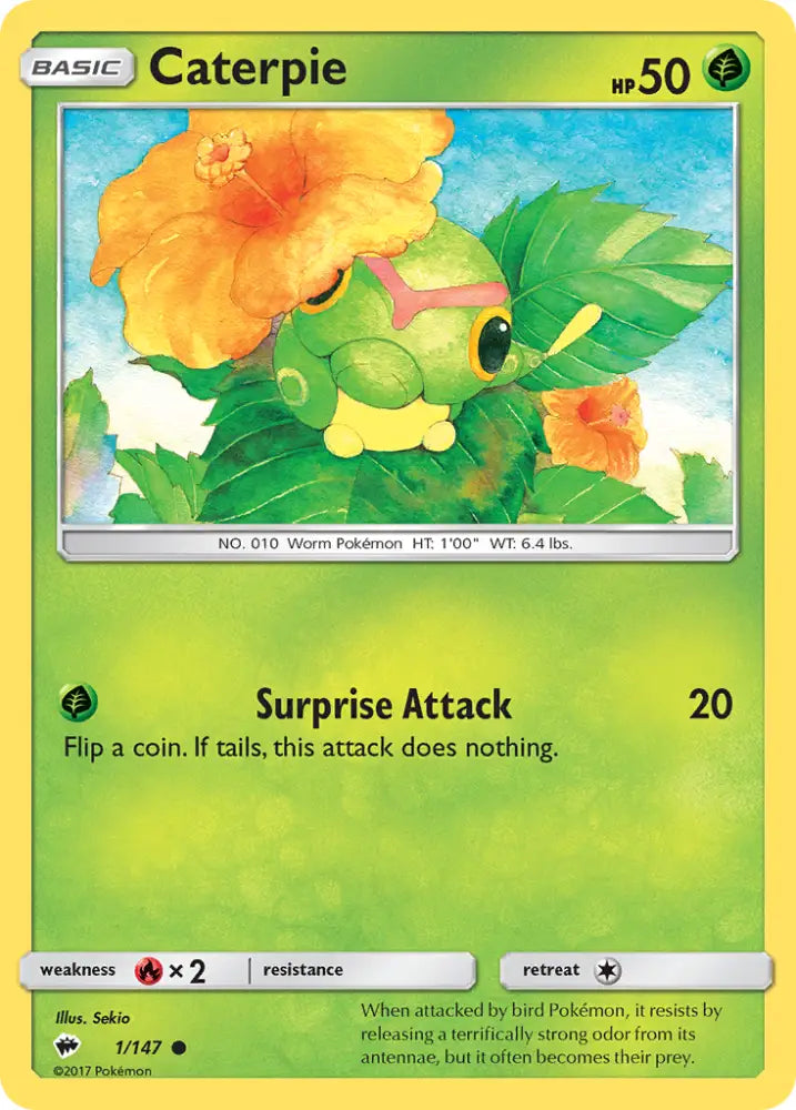 Caterpie (1/147) [Sun & Moon: Burning Shadows] - Pokemon Single