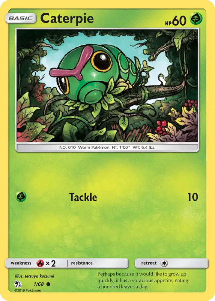Caterpie (1/68) [Sun & Moon: Hidden Fates] - Pokemon Single