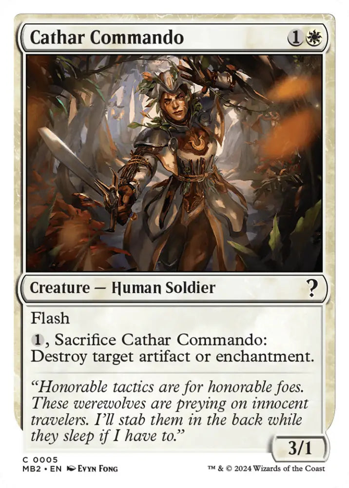 Cathar Commando (White Border) [Mystery Booster 2] - MTG Single