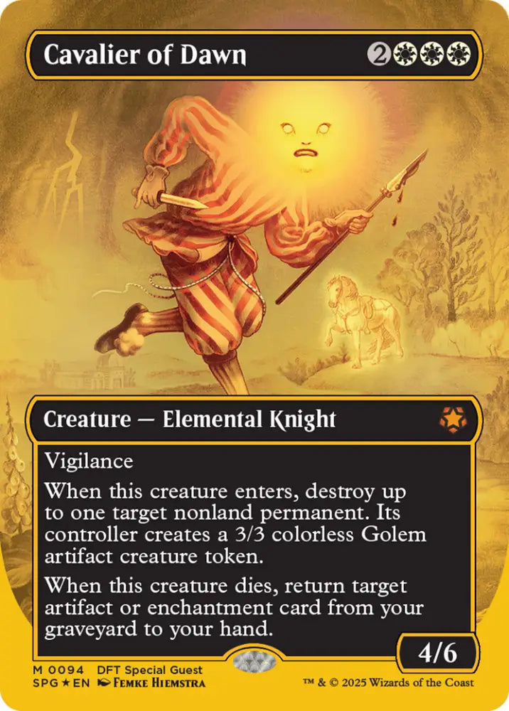 Cavalier of Dawn (Borderless) (First-Place Foil) [Aetherdrift Special Guests] - MTG Single