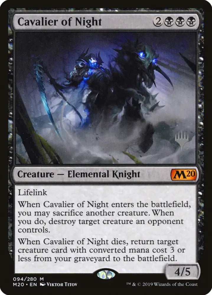 Cavalier of Night (Promo Pack) [Core Set 2020 Promos] - MTG Single