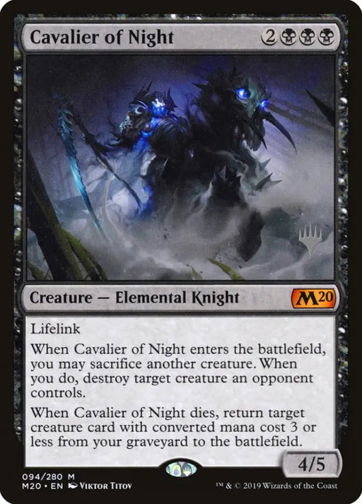 Cavalier of Night (Promo Pack) [Core Set 2020 Promos] - MTG Single