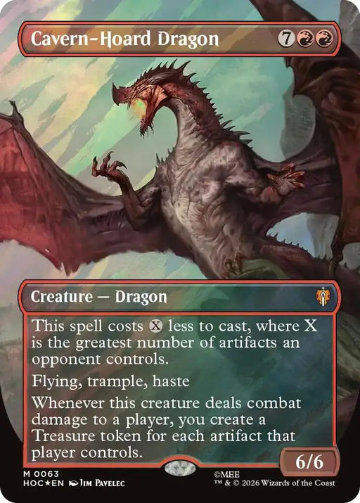Cavern-Hoard Dragon (Borderless) (Surge Foil) (63) [The Hobbit: Eternal-Legal]