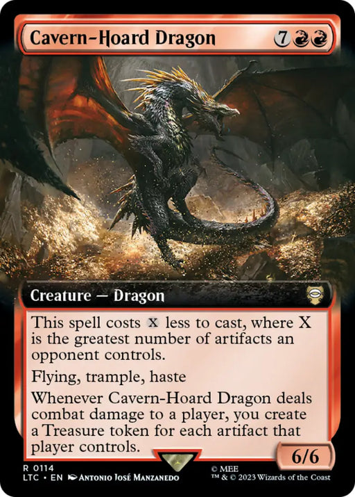 Cavern-Hoard Dragon (Extended Art) [The Lord of the Rings: Tales of Middle-Earth Commander] - MTG Single
