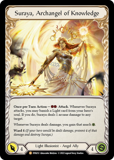 Invoke Suraya // Suraya, Archangel of Knowledge [Dynasty] Rainbow Foil